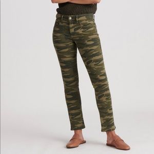 Lucky Brand Womens Green Camo Print Mid Rise Ava Skinny Cropped Jeans Size 30
